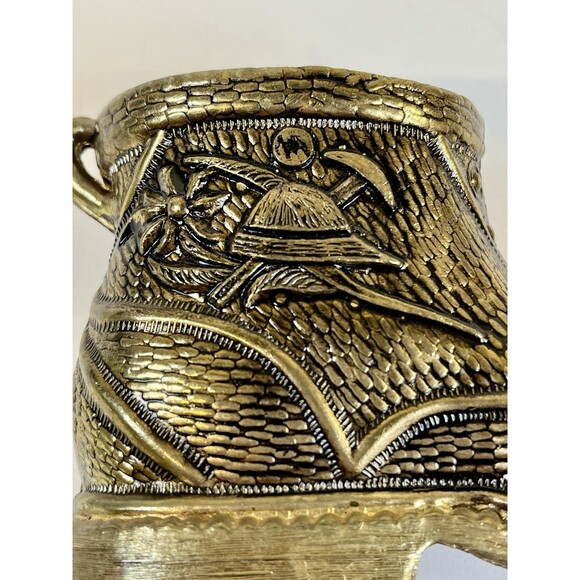 Mid-century  Brass Boot  Ashtray Cigarette Holder Tag says‎ Spain 7-52. Unique - Picture 4 of 8